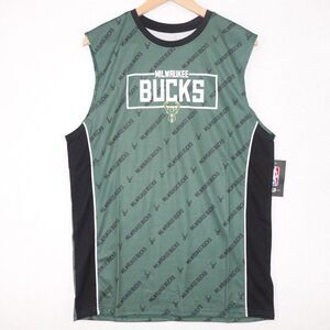 NEW Milwaukee Bucks NBA Authentic Tee Sleeveless Jersey Logo Men's Medium
